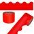 65' Red Rolled Scalloped Bulletin Board Borders image image