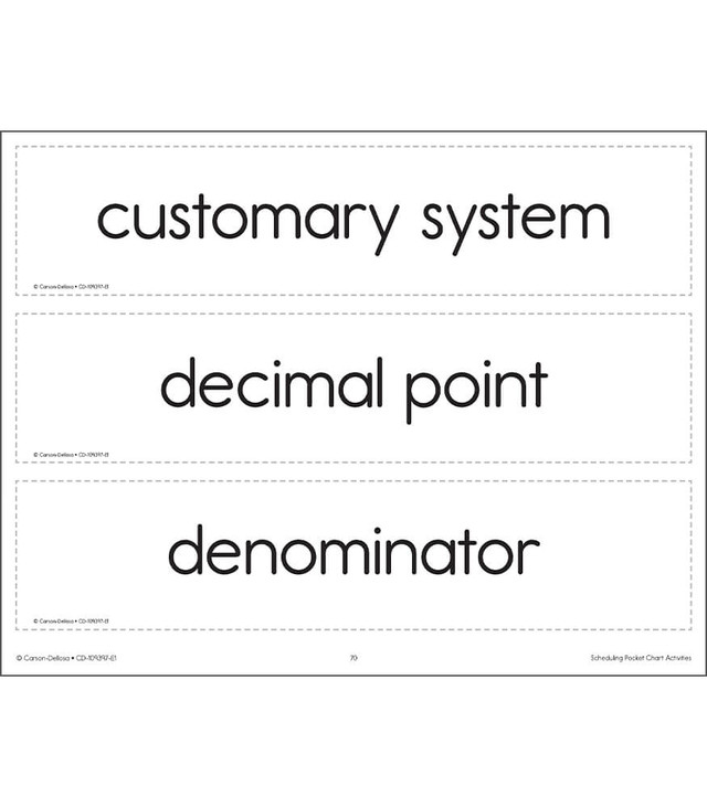Scheduling Printable Pocket Chart Activities Grade K-5