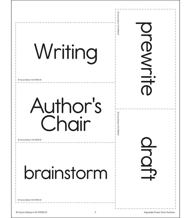 Adjustable Printable Pocket Chart Activities Grade K-5