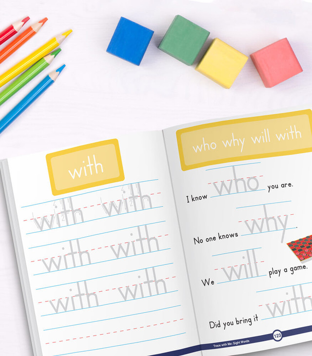 Grade PK2 Trace with Me Sight Words Activity Book Paperback