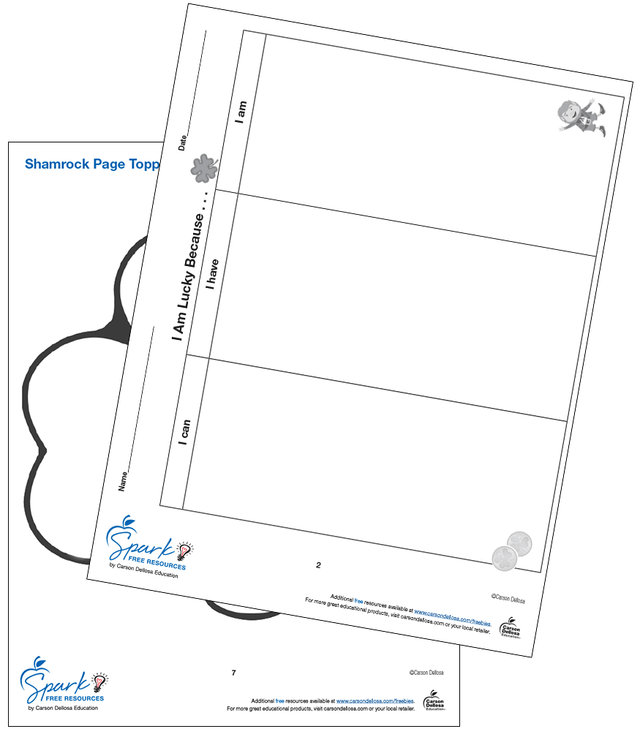 I Am Lucky Because Writing Free Printable Carson Dellosa