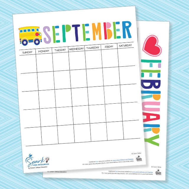 Free Printable Calendars | Carson Dellosa