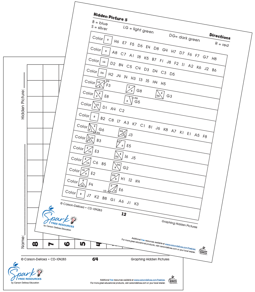 Graphing Hidden Pictures: Holiday Bells Free Printable | Carson Dellosa