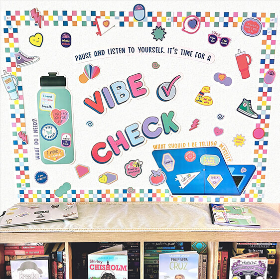 We Stick Together Classroom Vibe Check Bulletin Board Set