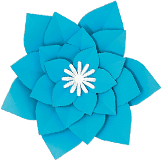 bulletin board decor blue paper flower