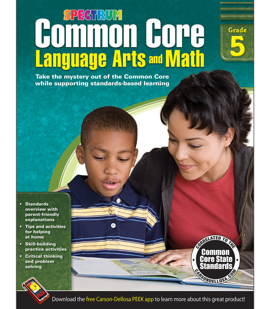 Grade 5 Common Core Language Arts and Math Resource Book Paperback