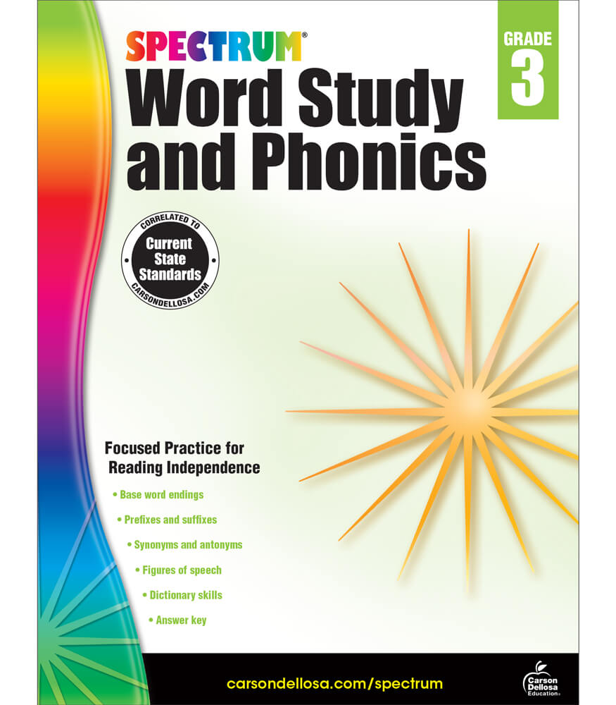 Grade 3 Spectrum Word Study and Phonics Workbook Paperback