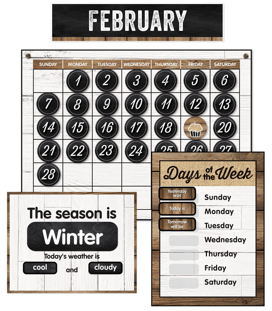 Industrial Chic Calendar Bulletin Board Set