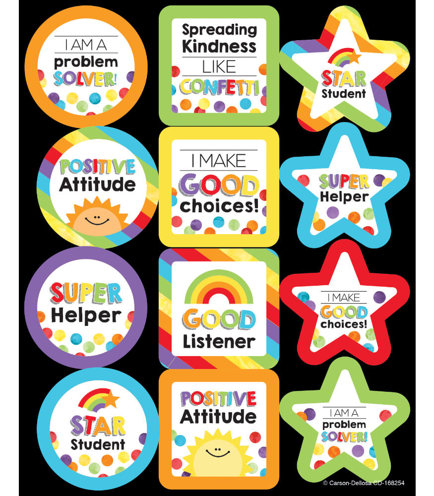 Hello Sunshine Motivational Stickers, 54 Stickers - CD-168268, Carson  Dellosa Education