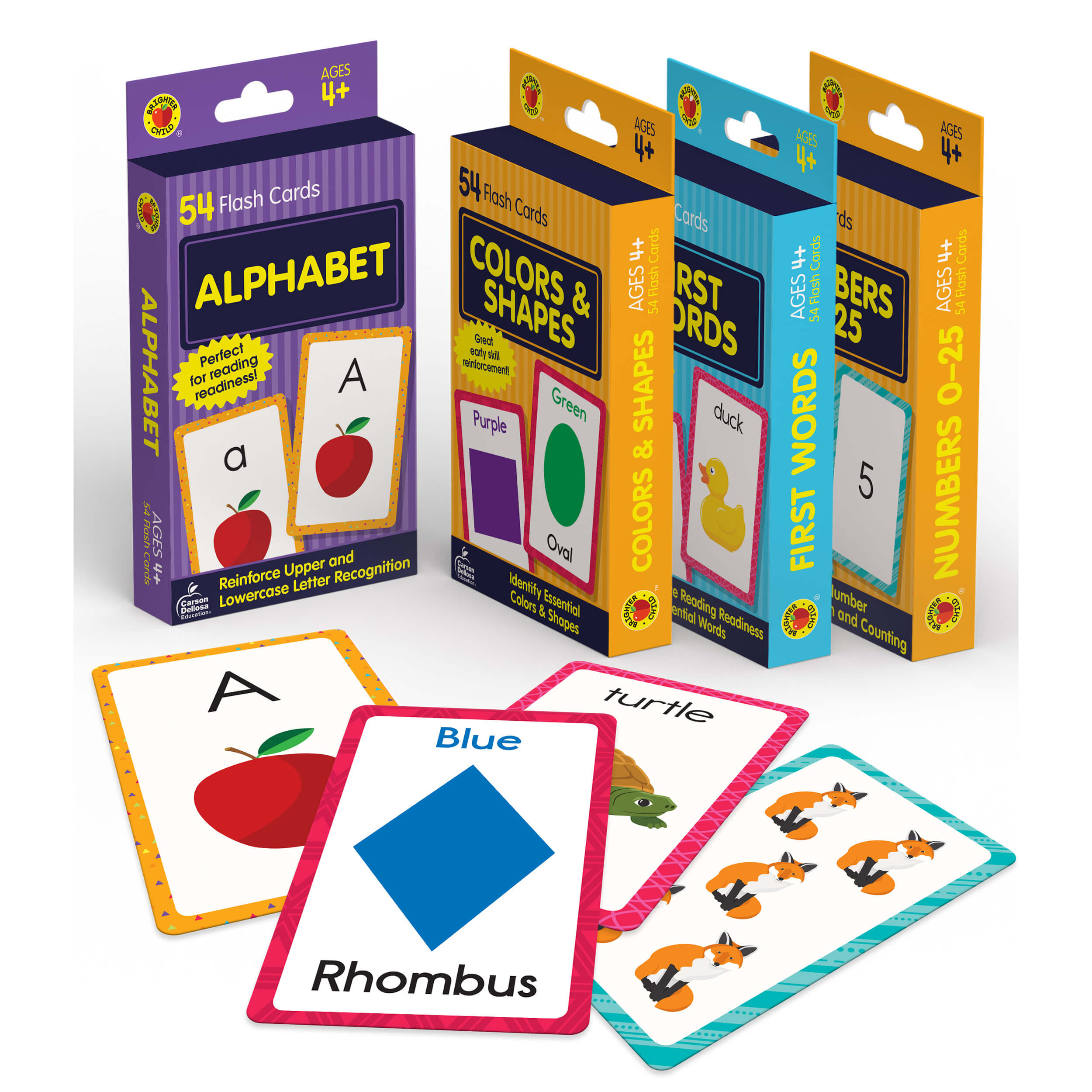 Grade PK-1 4-Pack Early Learning Flash Card Bundle Early Learning