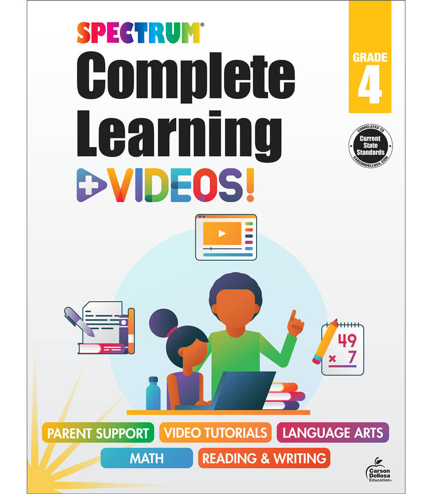 Grade 4 Spectrum Complete Learning + Videos Workbook