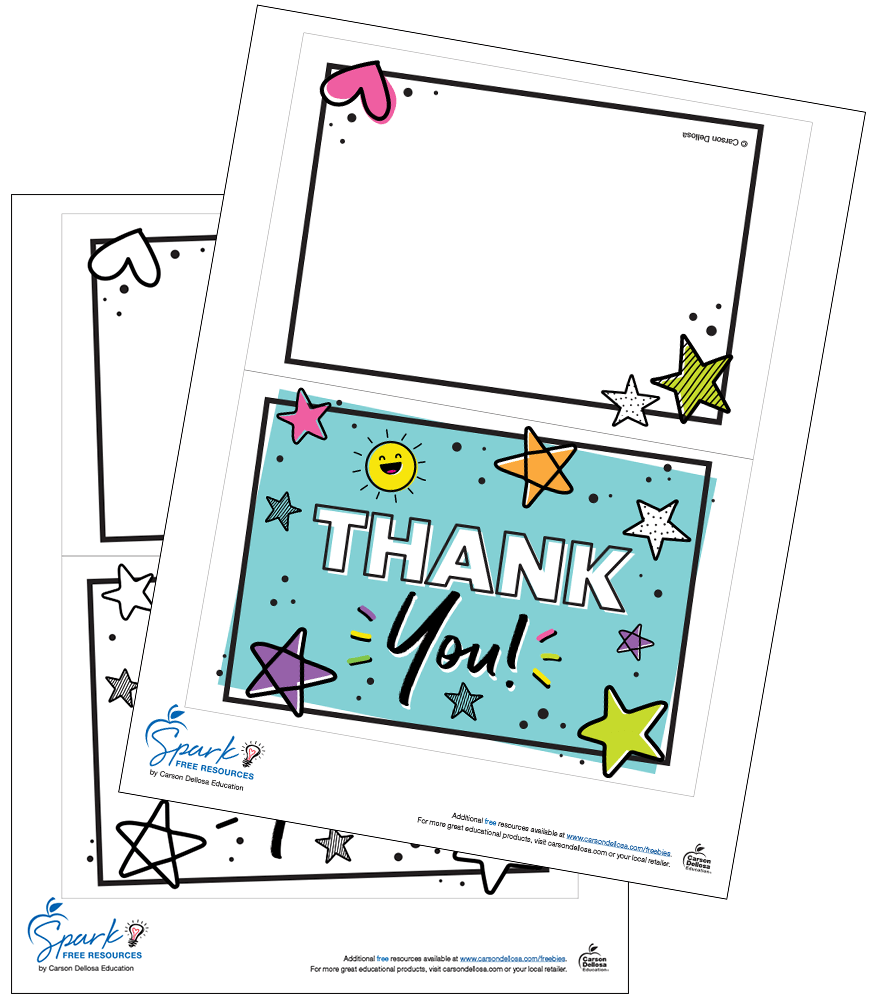 thank you card template for kids