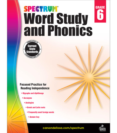 Grade 6 Spectrum Word Study and Phonics Workbook Paperback