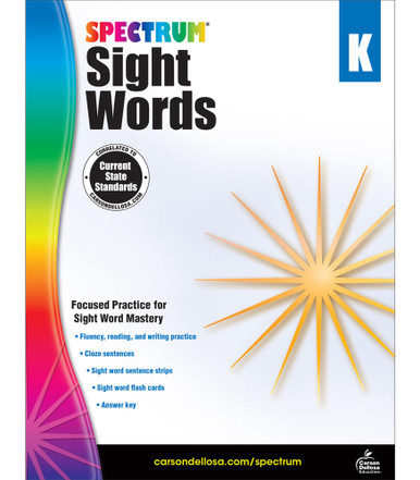 Grade K Spectrum Sight Words Workbook Paperback