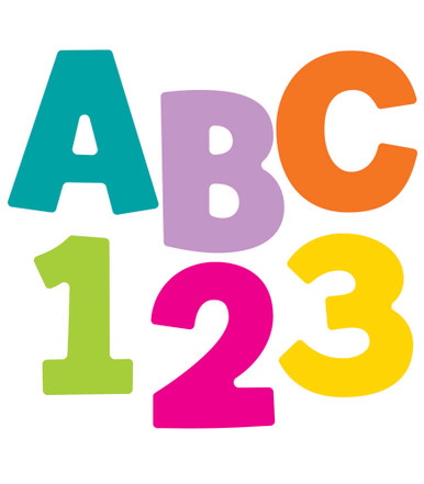 Striped Alphabet Letters & Numbers Bulletin Board, Banner