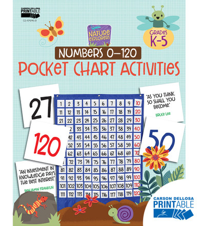 Nature Explorers Numbers 0-120 Printable Pocket Chart Activities Grade K-5