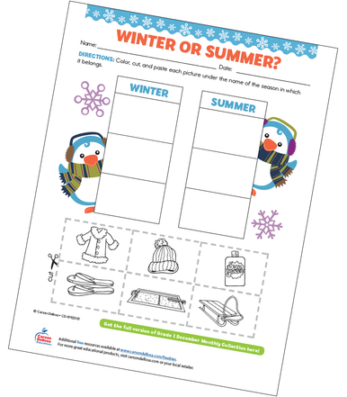 Winter or Summer? Free Printable | Carson Dellosa