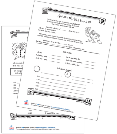 Time Vocabulary and Expressions-12 Spanish Free Printable | Carson Dellosa Time Vocabulary and Expressions-12 Spanish Free Printable | Carson Dellosa