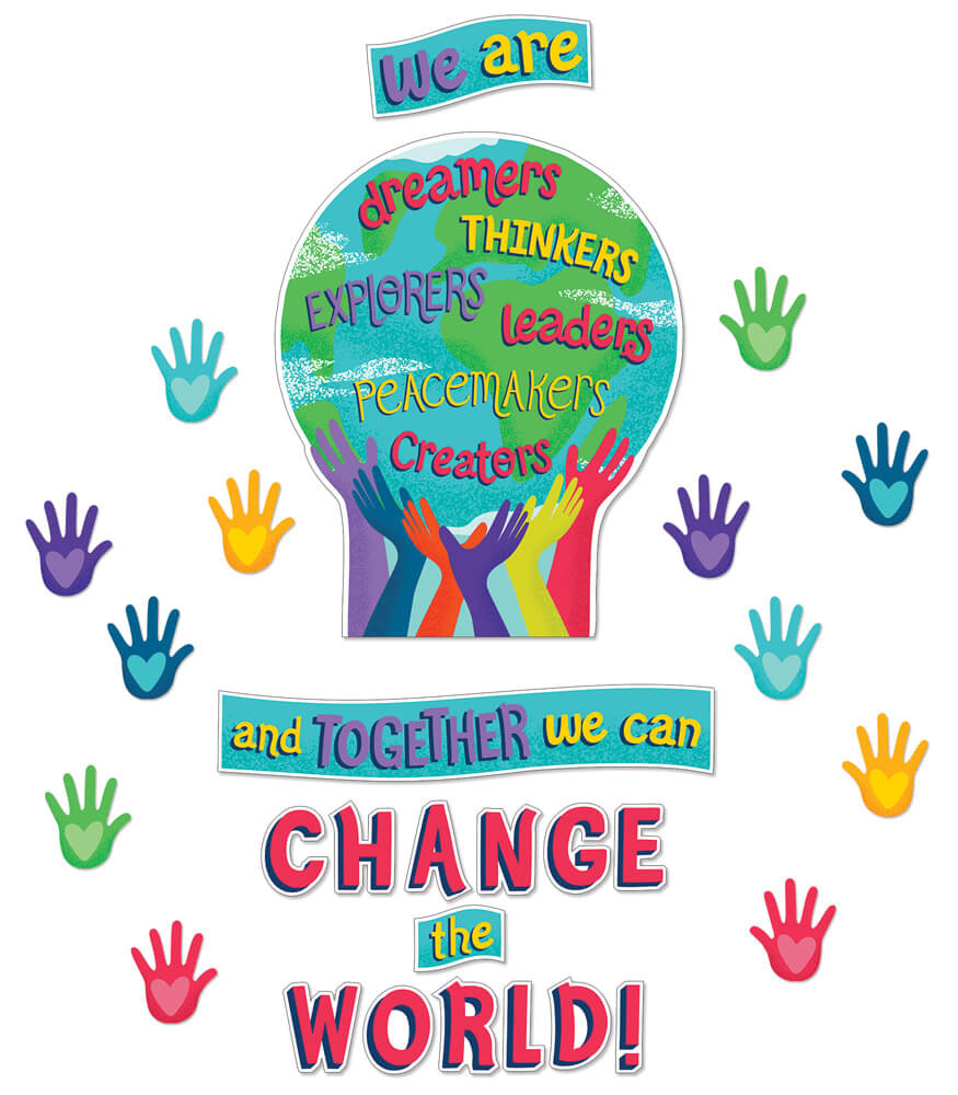 Carson Dellosa Together We Can Change The World Bulletin Board Set