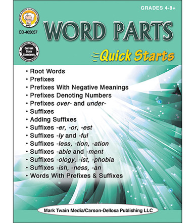 Grade 4-12 Word Parts Quick Starts Workbook Paperback