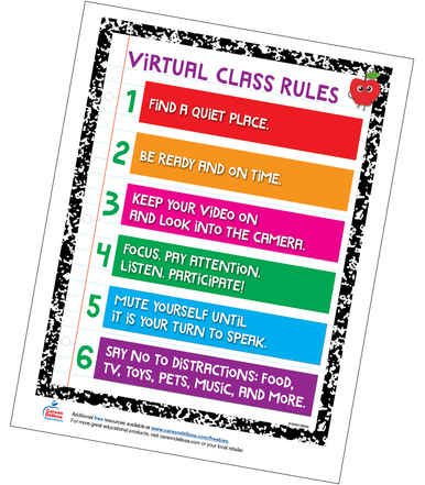 Virtual Classroom Rules Free Printable | Carson Dellosa