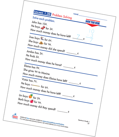 math problem solving free printable carson dellosa