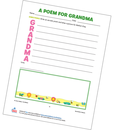 A Poem for Grandma Free Printable | Carson Dellosa