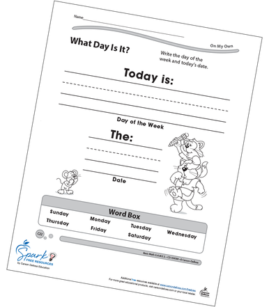 What Day Is It? Free Printable | Carson Dellosa