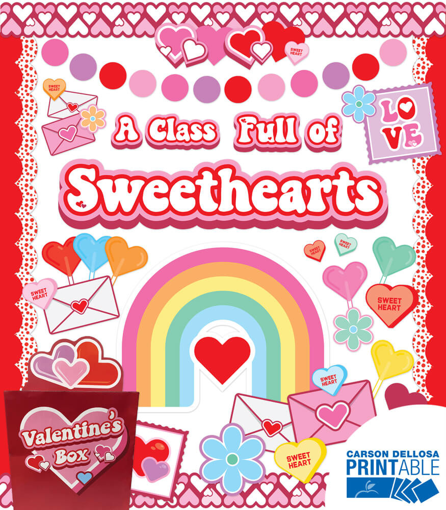 Valentines Day Heart Stickers for Kids' Classroom Printable