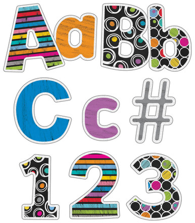 Alphabet Letters and Numbers Bulletin Board Cutouts (144 Count