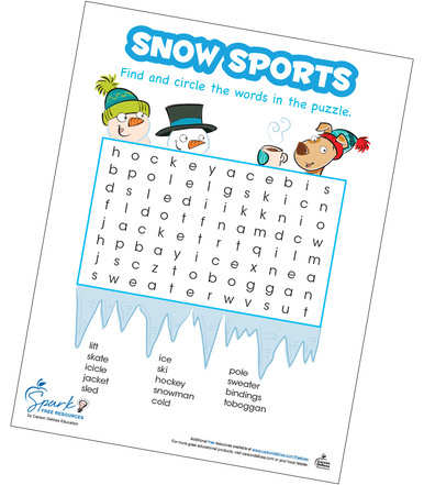 Free Winter Word Search Printable