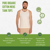 100% Pure Organic Cotton Mens Sleeveless Tank Top Sustainable Eco friendly 