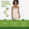 100% Organic Cotton Womens Camisole Tank Top White Sleeveless Chemical-Free Hypoallergenic Customer Return