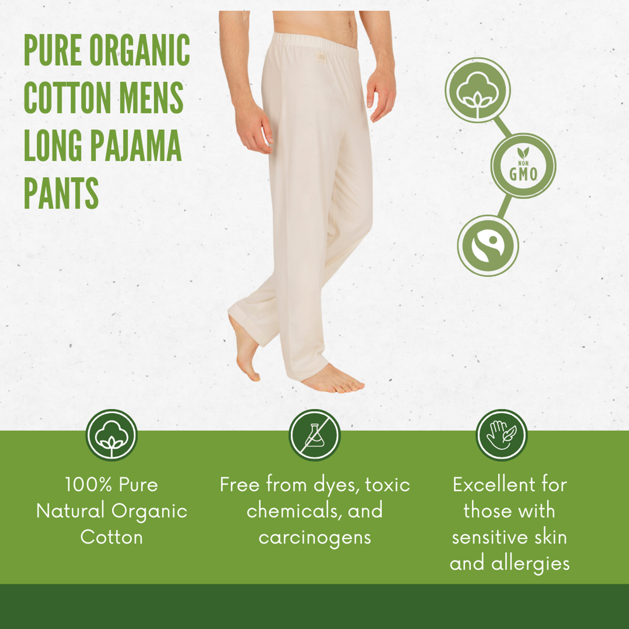 Khaki Pure Cotton Narrow Cut Elastic Pajama