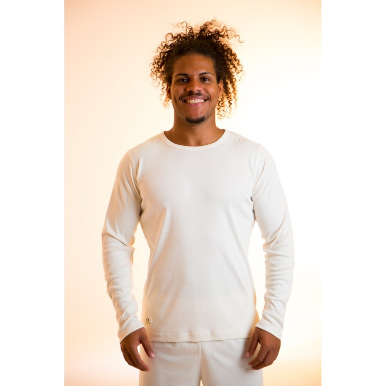 Cottonique Hypoallergenic Slub Crew Neck Long Sleeve for Men with