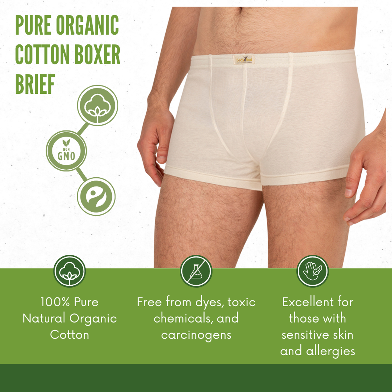Men's Free Range Organic Cotton Boxer Briefs