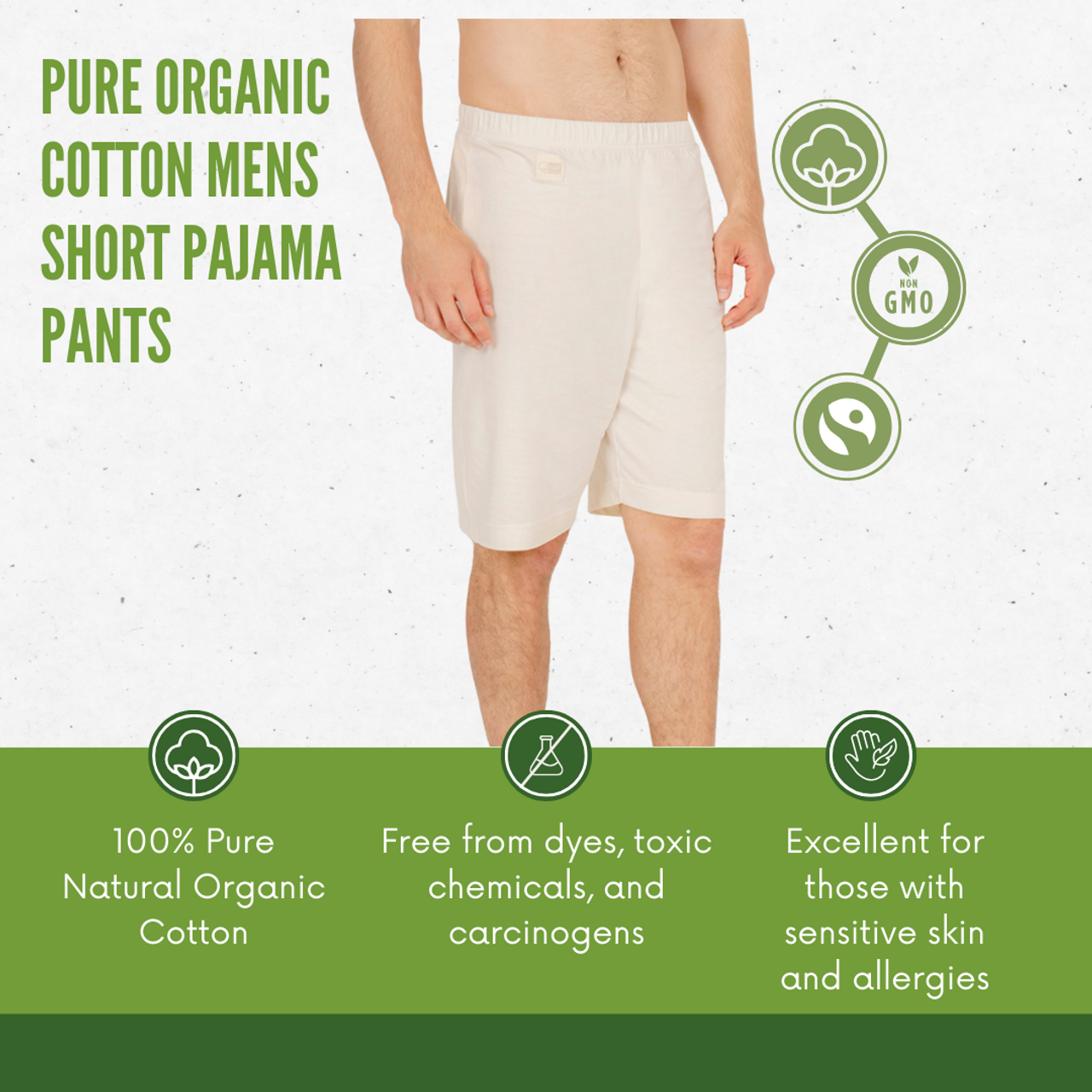 Mens Short Pajamas Organic Cotton Fair Trade