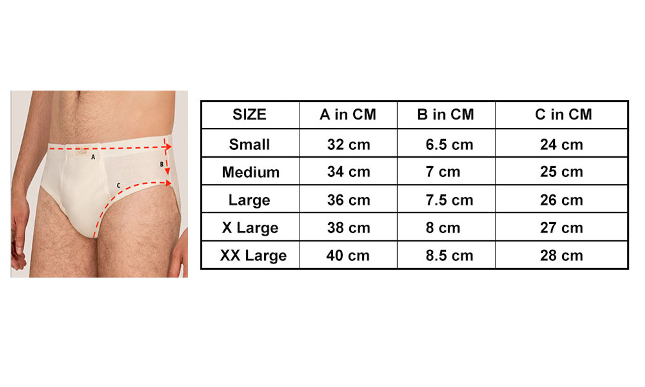 Complete Men's Underwear Size Chart