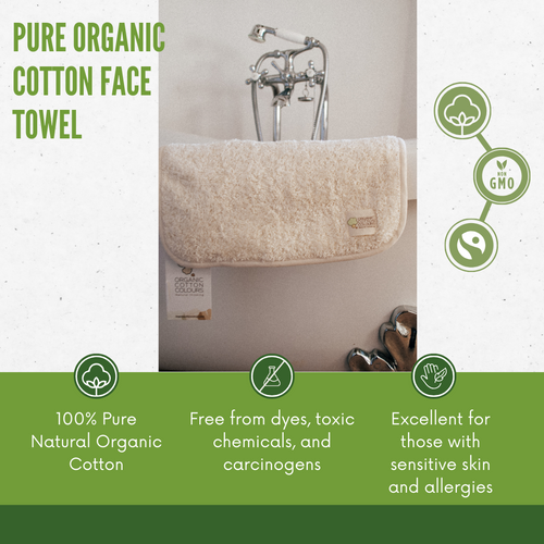 Organic Cotton Colours Face Towels - Chemical and Dye-Free (30 X 50 cm) Organic Cotton Colours Face Towels - Chemical and Dye-Free (30 X 50 cm)