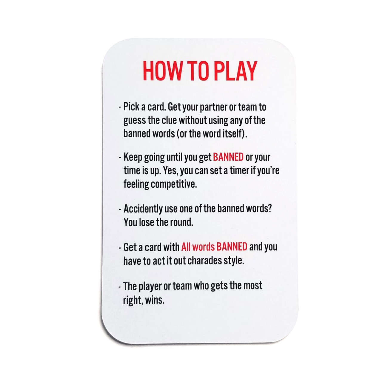 How to play banned word game?