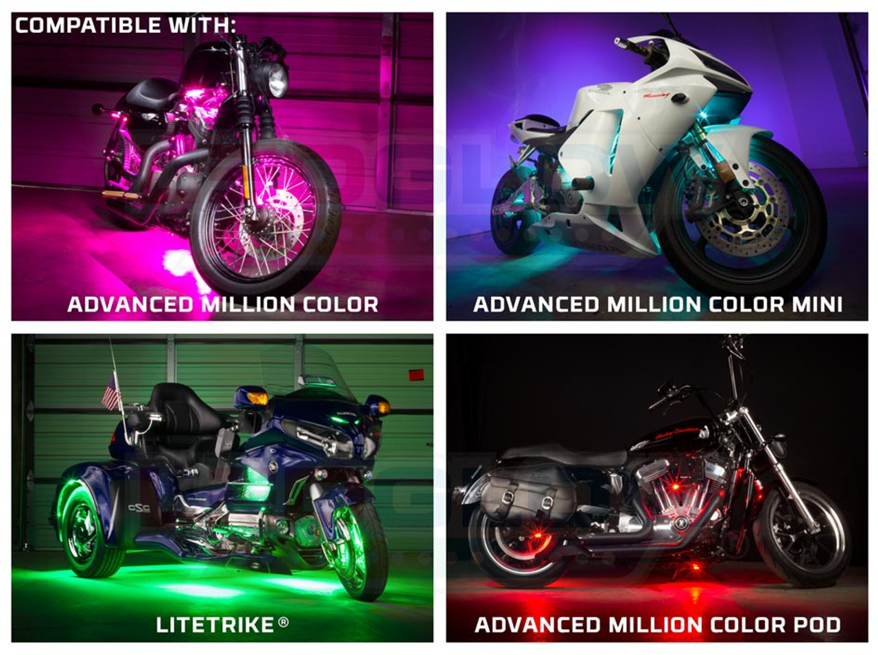 Motorrad Fernbedienung Blitzlicht，7 Colours LED Auto