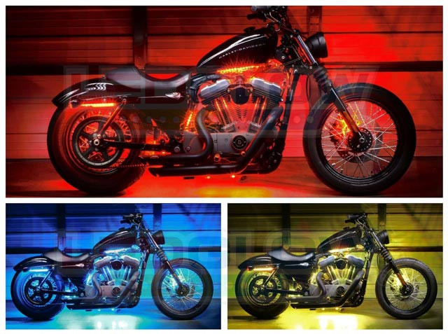 LEDGlow 6pc 7” Advanced Million Color Motorcycle SMD LED Lights