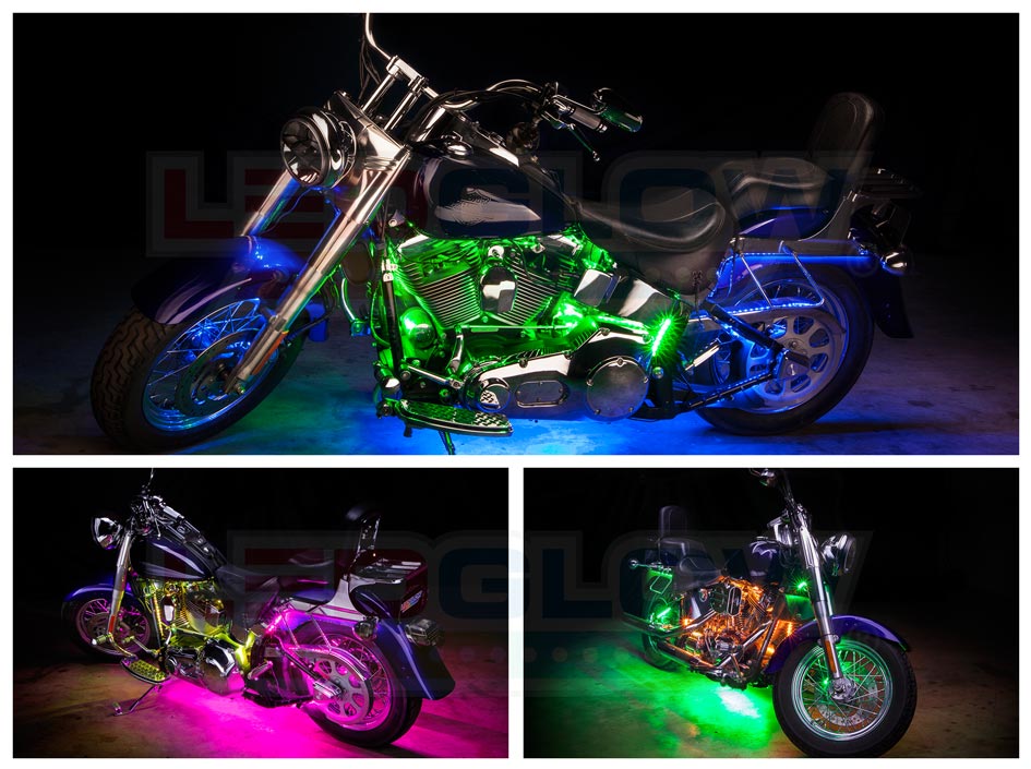 Advanced Million Color Motorcycle Light Kit Installed