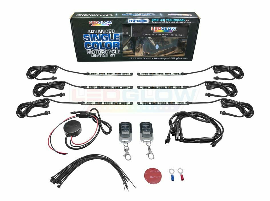 Advanced Ice Blue SMD LED Motorcycle Light Kit Unboxed.