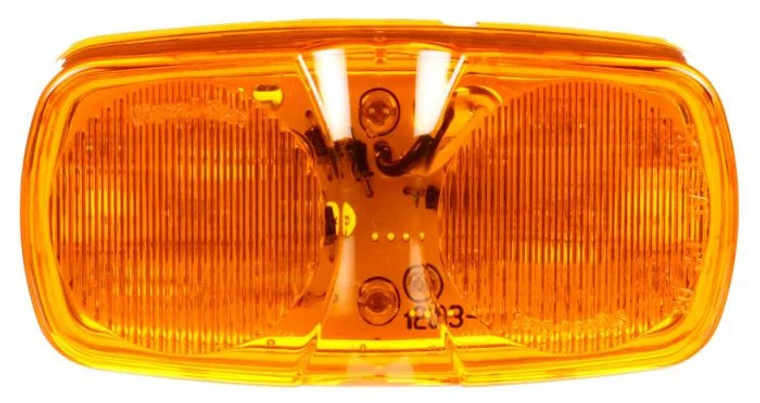 Signal-Stat, LED, Yellow Rectangular, 16 Diode, Marker Clearance Light, P2, 2 Screw, Hardwired, Blunt Cut, 12V, Bulk 2660A-3
