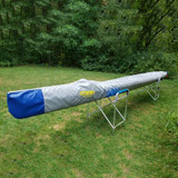 Aqualon Edge Soft Custom Surf ski cover. Aqualon Edge Soft is the next generation in marine fabrics, an extension of Aqualon Edge that features a plush, warp-knit backing for added protection underneath. It keeps interior temperatures cool and surfaces damage-free. The soft backing makes it safe for use with delicate objects, painted surfaces, and sensitive gelcoats.