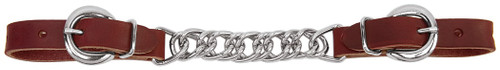 Latigo Leather 4-1/2" Single Flat Link Chain Curb Strap