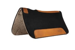 All Natural 100% Wool Felt Pony Saddle Pad with Foam Insert, Black