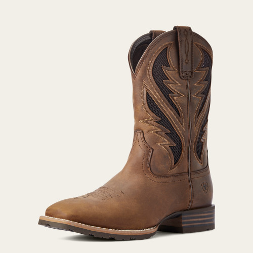 Ariat Hybrid VentTEK Western Boot, Distressed Tan