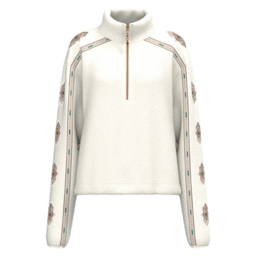 Hooey Mia Women's Cream Teddy Fleece Pullover